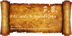 Püspök Boglárka névjegykártya